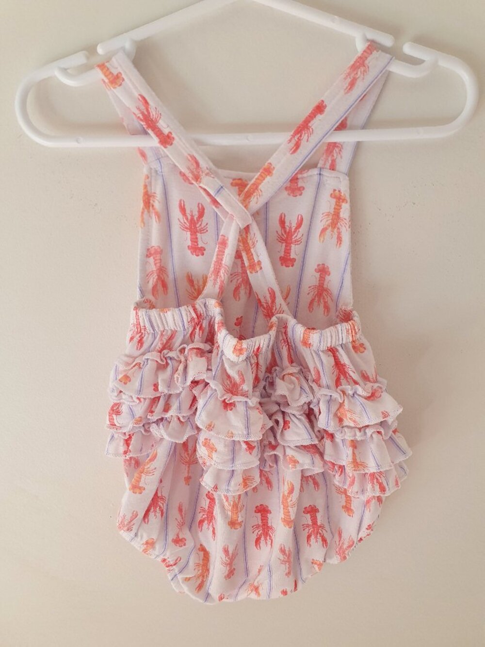 MILKBERRY Bamboo Lobster Ruffle Romper 6-9 Months